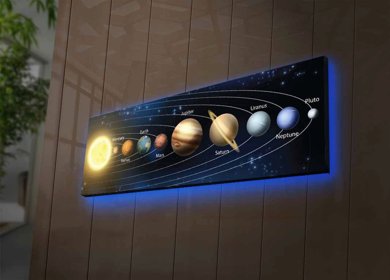Tablou decorativ cu lumina LED, 3090NASA-021, 30 x 90 cm, Multicolor - imagine 5